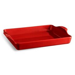 Emile Henry 48255 Backform Rechteckig Keramik Pastetenbackform, Farbe: Rot