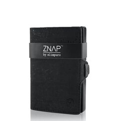Slimpuro ZNAP Slim Wallet Briefttasche Schwarz Aluminium, Echtes Leder