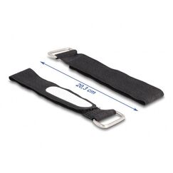 DeLOCK Klettkabelbinder mit Schlaufe und Beschriftungsfeld L 203 x B 20 mm schwarz 5 Stück