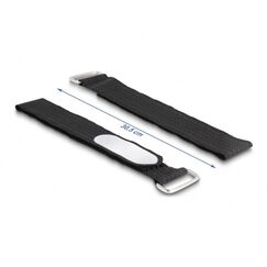 DeLOCK Klettkabelbinder mit Schlaufe und Beschriftungsfeld L 305 x B 25 mm schwarz 5 Stück