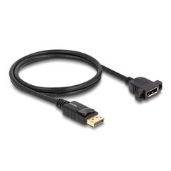 DeLOCK DisplayPort 1.4 Kabel 8K 30 Hz Stecker zu Buchse 1 m zum Einbau schwarz