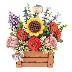 ROBOTIME Blumenkiste Holz 3D-Puzzle 658 Stück(e) andere