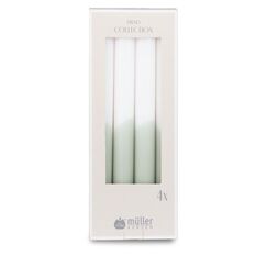 Müller Kerzen 22424522-xq Wachskerze Zylinder Grün, Weiß 4 Stück(e)