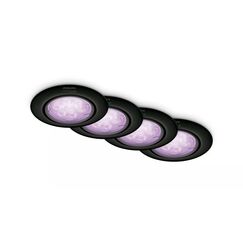 Philips Smart LED GU10 Kit, Gesamtes Farbspektrum, einstellbares Weiß, Schwarz, 4er-Pack