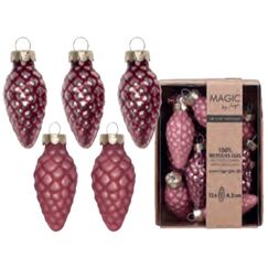 Inge‘s Christmas Decor 16435P045 Christbaumschmuck Spezifisches Weihnachtsornament Glas Violett 12 Stück(e)