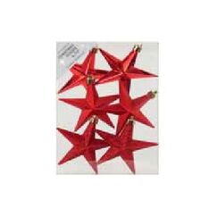 Inge‘s Christmas Decor 81019 G003 Weihnachtlicher Sternenschmuck Kunststoff Rot 6 Stück(e)