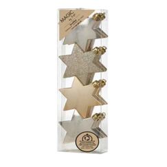 Inge‘s Christmas Decor 81106 G045 Weihnachtlicher Sternenschmuck Kunststoff Gold 8 Stück(e)