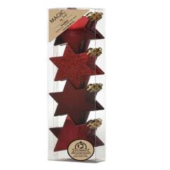 Inge‘s Christmas Decor 81106 G047 Weihnachtlicher Sternenschmuck Kunststoff Rot 8 Stück(e)