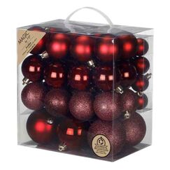 Inge‘s Christmas Decor 81254 G047 Kugel-Weihnachtsschmuck Kunststoff Rot 54 Stück(e)