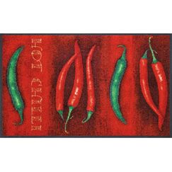 wash+dry Hot Chilli Desinfektionsmittelmatte Drinnen Rechteckig Grün, Rot