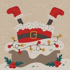 Paper + Design Servietten - Santa im Schornstein - 100% Recycling
