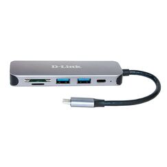 D-Link DUB-2325 USB Typ-C 5000 Mbit/s Grau