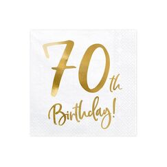 PartyDeco SP33-77-70-008 Papierserviette Papier Weiß, Gold 20 Stück(e)
