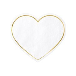 PartyDeco SPK12-019ME Papierserviette Papier Weiß, Gold 20 Stück(e)