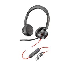 HP Poly Blackwire 8225 USB-C Stereo-Headset, für Microsoft Teams zertifiziert, + USB-C/A-Adapter