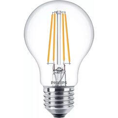 Philips Filament-Lampe, transparent, 60W A60 E27 x3