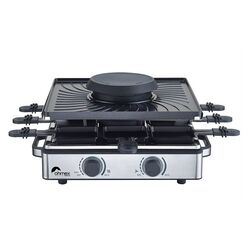 Ohmex OHM-RCL-0828SL Raclette Grill 8 Person(en) 1300 W Schwarz, Edelstahl