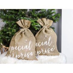 PartyDeco WRJ2-008 Geschenkverpackung Geschenkverpackungstasche Jute