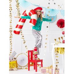 PartyDeco Folienballon Zuckerstange, 50x82cm, rot