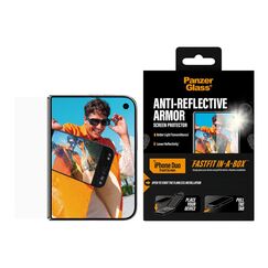 PanzerGlass ® Anti-reflective Armor Außendisplay Displayschutz iPhone Duo | FRAME FIT m. FASTFIT IN-A-BOX