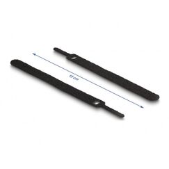 DeLOCK Klett-Kabelbinder L 150 x B 12 mm schwarz 10 Stück