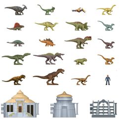Jurassic World Insel-Abenteuer Adventskalender, 24 Spielzeugüberraschungen, 19 Mini-Dinosaurier
