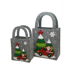 dameco 25254 Christbaumschmuck Weihnachtsstrumpfschmuck Filz Grün, Grau, Rot, Weiß 1 Stück(e)