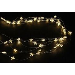 dameco LED Micro Draht Lichterkette mit Sternen 50 LED L: 110cm silber Draht