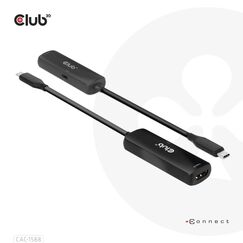CLUB3D USB Gen2 Typ-C zu HDMI™ 8K60Hz oder 4K120Hz HDR10, DSC1.2, Power Delivery 3.0 Activ Adapter St./B.