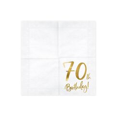 PartyDeco SP33-77-70-008 Papierserviette Papier Weiß, Gold 20 Stück(e)