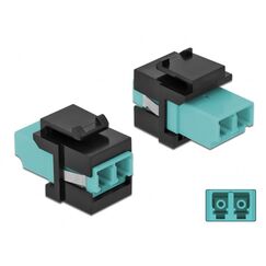DeLOCK Keystone Modul LC Duplex Buchse zu LC Duplex Buchse aqua / schwarz