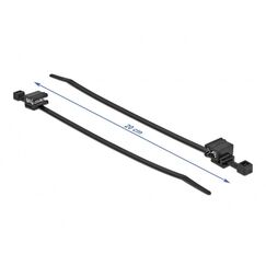 DeLOCK Kabelbinder mit Befestigungsclip L 200 x B 4,8 mm schwarz 50 Stück