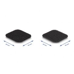 DeLOCK Klettpad auf Rolle selbstklebend mit Haft- und Flauschpad 45 x 50 mm - Länge 3 m schwarz