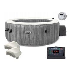 Intex PureSpa Greywood Deluxe 795 l 4 Person(en) Rund Grau