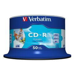 Verbatim CD-R AZO Wide Inkjet Printable no ID 700 MB 52x 50 Stück(e)