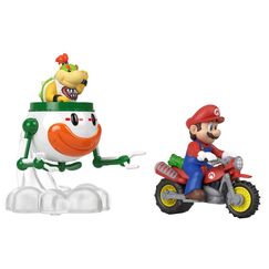 Hot Wheels 2er-Pack zum Super Mario Galaxy-Film, Mario auf seinem Motorrad und Bowser Jr. im Clown-Auto