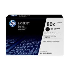 HP 80X 2er-Pack Schwarz Original LaserJet Tonerkartuschen mit hoher Reichweite