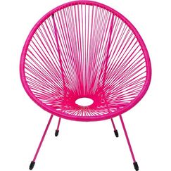 KARE Acapulco Gartenstuhl Netz-Sitz Netz-Rückenlehne Polyethylen, Stahl Pink