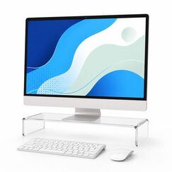 Relaxdays Monitorständer Acryl Tisch/Bank Transparent