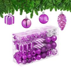 Relaxdays Weihnachtskugeln im 72er Set Kugel-Weihnachtsschmuck Polystyrene Mehrfarbig 72 Stück(e)