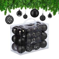 Relaxdays Weihnachtskugeln im 50er Set Kugel-Weihnachtsschmuck Polystyrene Mehrfarbig 50 Stück(e)