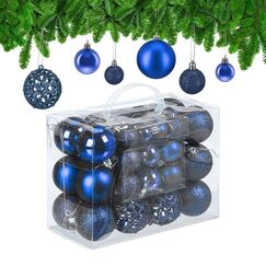 Relaxdays Weihnachtskugeln im 50er Set Kugel-Weihnachtsschmuck Polystyrene Mehrfarbig 50 Stück(e)
