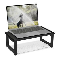 Relaxdays Monitorständer Industrial Design Tisch/Bank Schwarz