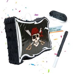 Relaxdays Pinata Pirat Pinata zum Ziehen