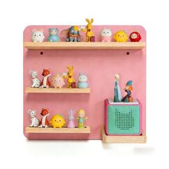 Relaxdays Kinderregal Toniebox Wand Spielzeug-Aufbewahrungsregale Wand-montiert Natürlich/Natur
