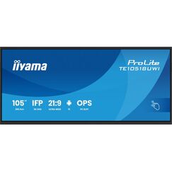iiyama TE10518UWI-B1AG Signage-Display Kiosk-Design 2,66 m (104.6") LED WLAN 450 cd/m² 5K Ultra HD Schwarz Touchscreen Eingebauter Prozessor Android 16/7