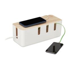 Relaxdays Kabelbox mit Holzdeckel Tisch/Bank Kabelgehäuse Natürlich/Natur 1 Stück(e)