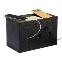 Relaxdays Kabelbox Bambus Universal Kabelgehäuse Natürlich/Natur 1 Stück(e)