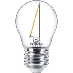Philips Filament-Kerzenlampe, transparent 15W P45 E27
