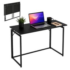 Relaxdays Schreibtisch klappbar Schwarz